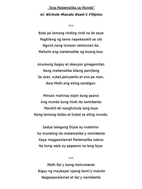 tula about math|Tula Sa Math .